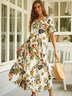 Hot Sale Collection | Women's Clothing Online for Sale - Azzlee Button Maxi Dress, Modest Maxi Dress, Short Sleeve Maxi Dress, Half Sleeve Blouse, Maxi Dress Sale, Dresses Cheap, Glamorous Dresses, Short Sleeve Maxi Dresses, Midi Dress Casual