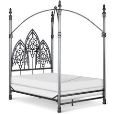 Corsican Iron Canopy Bed 5517 | Gothic Canopy Bed-Canopy Bed-Jack and Jill Boutique Gothic Canopy Bed, Iron Canopy Bed, Jack And Jill, Canopy Bed, White Gloss, Finials, Bed Frame, Boutique, Bed