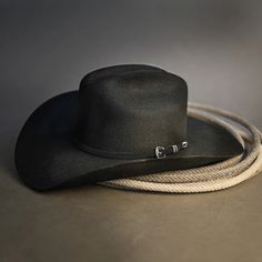 Resistol City Limits 6X Felt Cowboy Hat in Black 6X Black Felt 4'' Brim 4'' Crown Black Hat Band Black and Silver 3-Piece Buckle Set Black Leather Sweat Band Resistol Cowboy Hat, Black Cowboy Hat For Ranch, Luxury Black Western Cowboy Hat, Black Wool Rodeo Hat, Black Felt Cowboy Hat Men, Cowboy Hat Black Felt, Black Cowboy Hat, Felt Cowboy Hats, City Limits