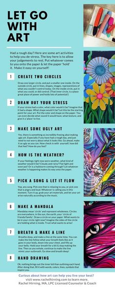 a poster with instructions for how to use art supplies