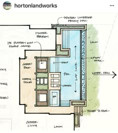 the floor plan for a home with swimming pool and hot tubs, including an above ground