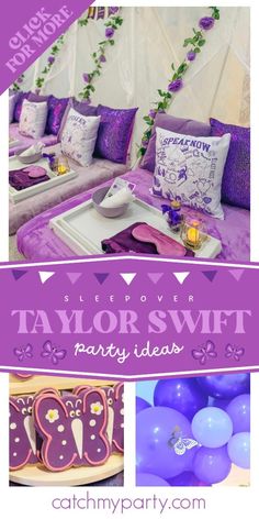 Take a look at this stunning Taylor Swift Sleepover! Love the party decorations! See more party ideas and share yours at CatchMyParty.com Summer Taylor Swift, Cookie Party Favors, Summer Taylor, Taylor Swift Speak Now