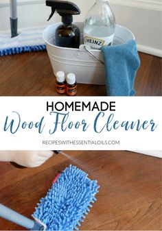 the homemade wood floor cleaner is clean and ready to be used in this home cleaning project