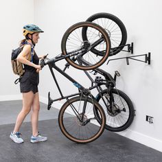 no lift garage bike storage Kayak Storage Garage, Bicycle Wall Mount, Bicycle Garage, Vertical Bike Rack, Bike Rack Wall, Bike Wall Mount, Bike Hanger, Mountain Bike Handlebars, Bike Storage Rack