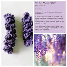 crochet wisteria pattern instructions for beginners to make them look like they are