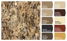 the colors of granite are brown, beige, black and white in this color scheme