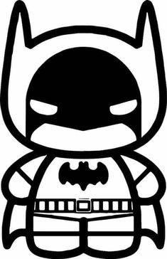 a black and white drawing of a batman character