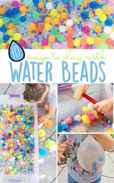 kids are playing with water beads and making crafts