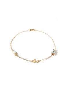 JUNO PENDANT BRACELET BRACELET - Venessa Arizaga 14k Yellow Gold Bracelet With Gemstone, Gold Gemstone Chain Bracelet In 14k Gold, 14k Gold Bracelet With Gemstones, Gold Pendants, Yellow Gold Pendants, Pendant Bracelet, Marquise Cut, Juno, White Diamonds