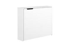 a white cabinet with two drawers on top