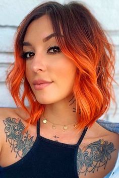 Cheveux Oranges, Cool Short Hairstyles, Copper Hair Color, Short Hair Color, Haircut And Color, Hair Color And Cut, Red Hair Color