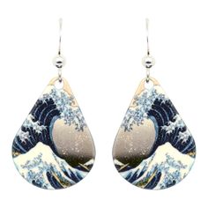 PRICES MAY VARY. The Great Wave artwork by Hokusai on our teardrop shaped earrings These Earrings are High Quality, Very Durable, & Light-Weight, making for the perfect accessory any girl would love. These earrings hang approximately 1 1/2 inches Sterling Silver French Ear Wires Handcrafted in Finlayson, MN, USA d’ears’ unique manufacturing process makes our earrings and pendants stand apart from other jewelry in quality, durability, and potential for artistic expression. Unlike traditional prin Wave Artwork, The Great Wave, Jewelry Stand, Circle Shape, Eye Shapes, Ear Jewelry, Ear Wire, Great Wave, Rich Color