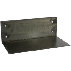 a metal shelf with two holes in it