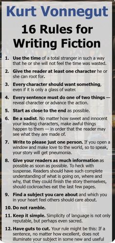 the rules for writing fiction in english