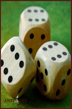 Old Vintage Dice Set Of 3 Bone Dice