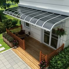 an image of a house with a glass awning