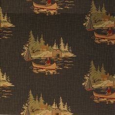 a wallpaper with boats and trees on it