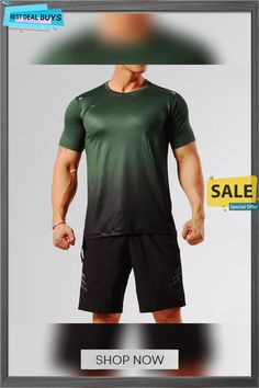 Men's Running Shirt Gym Shirt Short Sleeve Tee Tshirt Athletic Athleisure Breathable Soft Sweat Wicking Running Jogging Training Sportswear Activewear Color Gradient Dark Grey Wine Red Dark Green Dri-fit Crew Neck T-shirt For Sportswear, Green Sportswear T-shirt For Summer, Athleisure Short Sleeve T-shirt For Sports Events, Dri-fit Crew Neck T-shirt For Sports, Breathable Athletic Fit T-shirt For Gym, Dri-fit Crew Neck Top For Sports Season, Functional Short Sleeve Activewear With Letter Print, Functional Short Sleeve Letter Print Activewear, Breathable Sportswear T-shirt