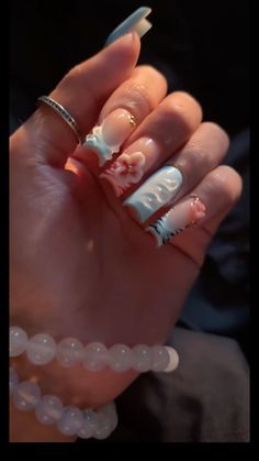 Nails With No Acrylic, Almond White French Tip With Design, White French Tip Nails With Jewels, Nails Acrylic French Tip White, Medium French Tip Nails With Design, Big French Tip Nails, Cute White French Tip Nails Designs, Non French Tip Nails, High French Tip Nails