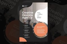 a brochure designed to look like an abstract design with circles around it and the words creative designs agency