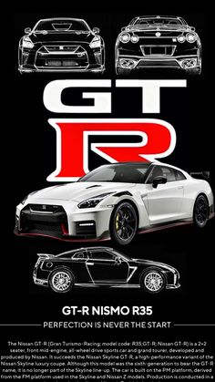 an advertisement for the nissan gtr r35