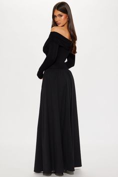 Available In Black. Maxi Dress Off Shoulder Long Sleeve A-Line Stretch Self: 95% Rayon 5% Spandex Contrast: 97% Cotton 3% Spandex Imported | Maria Long Sleeve Maxi Dress in Black size XS by Fashion Nova Black Maxi Long Sleeve Dress, Maxi Long Sleeve Dress, Dress Off Shoulder Long, Dress Off Shoulder, Sweater Jumpsuit, Sleeve Maxi Dress, Black Maxi, Long Sleeve Maxi, Matching Dresses