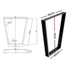 an image of a drawing of a window with measurements for the size and widths