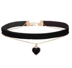 PRICES MAY VARY. ♥ [Durable and comfortable] This black heart choker necklaces is carefully crafted with high-quality velvet and alloy. The alloy we use is very strong and will not break easily. The high-quality velvet material is comfortable to wear, this black necklaces for women can stay beautiful for a long time.  ♥ [18.9inch Adjustable size and light weight] Our black heart choker size is 11.8 inches + 7.1 inches extended chain (30cm + 18cm), width 0.39 inches (1cm), this black goth choker Black Heart Necklace, Black Necklaces, Small Heart Necklace, Chokers Necklace, Red Choker, Collar Necklaces, Goth Choker, Heart Choker Necklace, Heart Necklaces