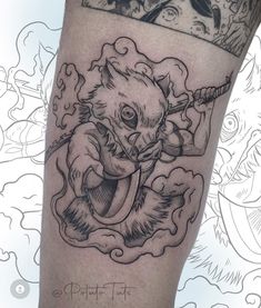 Demon Slayer Tattoo Inosuke, Inoske Tattoo Design, Demon Slayer Tattoos, Demon Slayer Tattoo Ideas, Seagull Tattoo, David Tattoo, Gamer Tattoos