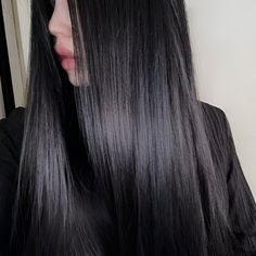 Long Jet Black Hair Straight, Black Glossy Hair, Straight Black Hair Aesthetic, Long Black Hair Aesthetic Faceless, Jet Black Hair Aesthetic, Shades Of Black Hair, Jet Black Straight Hair, Light Black Hair, Off Black Hair