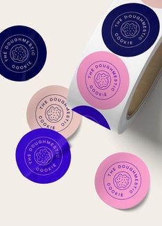 the doughnut cookie company stickers are shown