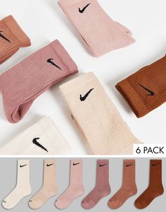 Underwear & Socks by Nike Training This item is excluded from promo Pack of six pairs Ribbed cuffs Nike logo print Forefoot cushioning Mid-cut Nike Air Max Jordan, Air Max 90s, Sacs Tote Bags, Adidas Originals Gazelle, Nike Socks, Baskets Adidas, Nike Training, Fitness Challenge, Nike Football