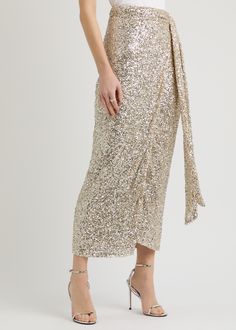 Info & Care Never Fully Dressed tulle skirt Sequin embellishments, fully lined Tie fastening at wrap front 95% polyester, 5% elastane Dry clean Size & Fit Length waist to hem: 37 inches/ 94cm Midweight Slim fit Model is 5'9'/ 175cm and wears a size UK8 Sequin Wrap Skirt, Skirt Sequin, Midi Wrap Skirt, Never Fully Dressed, Sequin Maxi, Silver Sequin, Wrap Skirt, Girls Night, Tulle Skirt