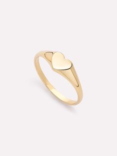 Solid Yellow Gold - Heart Signet Ring Heart Signet Ring, Money Can't Buy Happiness, Silversmithing Jewelry, Jewelry Gift Guide, Gold Heart Ring, Timeless Ring, Jewelry Wardrobe, Jewelry Essentials, Solid Gold Jewelry