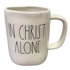 Brand New Rae Dunn In Christ Alone Mug Small Black Dot Near Rim- Doesn’t Effect Use Smoke Free; Pet Free Good Morning Smiley, Christian Mugs, I Love You God, In Christ Alone, Hrithik Roshan, Business Idea, Small Business Ideas, Black Dots, Kitchen Stuff