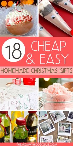 Cheap and easy homemade Christmas gift ideas for friends, family, coworkers. These diy gifts are simple and thoughtful, frugal and creative! Easy Christmas Gift For Coworkers, Easy Last Minute Christmas Gifts, Quick And Easy Diy Christmas Gifts, Easy Friend Christmas Gifts, Diy Holiday Gifts For Friends, Diy Gift For Coworkers Christmas, Easy Xmas Gifts For Coworkers, Small Homemade Gifts For Friends, Homemade Christmas Presents For Family