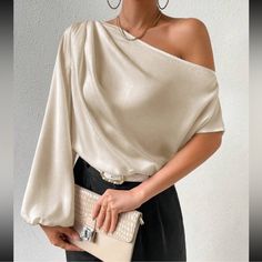 - Chic - Casual - Trendy Questions? Leave A Comment Below! Business Casual Minimalist, Bride Lingerie, Preppy Prom, Batwing Sleeve Top, Trendy Business Casual, Lantern Sleeved Blouses, Business Formal Dress, Asymmetrical Blouse, Boho Bridesmaid