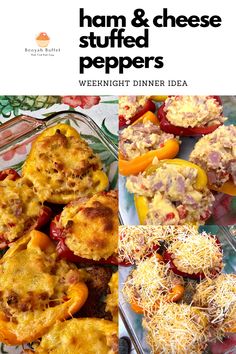 ham and cheese stuffed peppers Peppers And Rice, Bell Peppers Stuffed, Sweet Pepper Recipes, Cheesy Ham, Cheese Rice, Bell Pepper Recipes, Sweet Bell Peppers, Cheese Stuffed Peppers, Ham Cheese