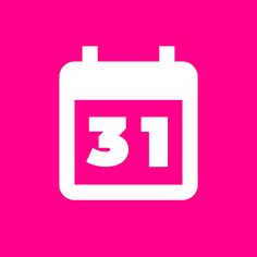 a pink and white calendar icon with the number 31 on it's front page