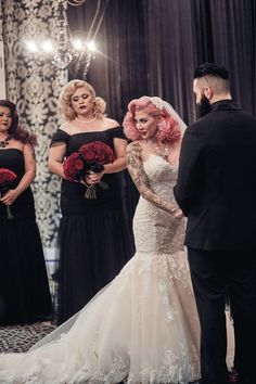 the bride and groom are getting ready to walk down the aisle at their wedding ceremony