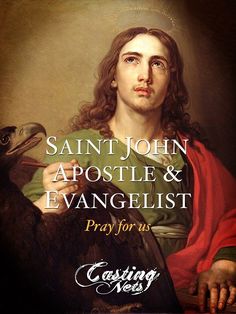 saint john apostile & evangelist pray for us with an image of a bird