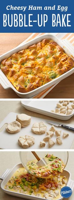 cheesy ham and egg bubble - up bake is the perfect appetizer for easter