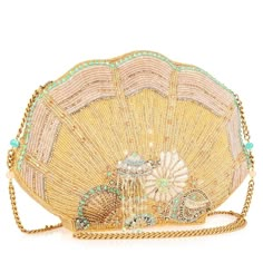 Ebb & Flow Crossbody by Mary Frances Image 1 Beaded Seashell, Beaded Shell, Mermaid Magic, Mary Frances, Crossbody Clutch, Pastel Hues, Shell Beads, Metal Logo, Metallic Logo