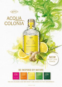 an advertisement for a body care product with lemons and ginger