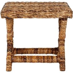 a small table made out of wicker