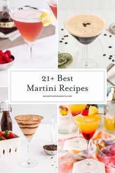 the best martini recipes for any type of party or special occasion, including drinks and desserts