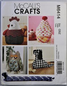 an image of some crafts that are on the cover of a sewing pattern book with instructions to make them