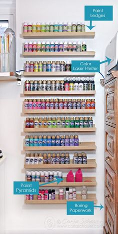 an organized spice rack in the kitchen with labeled labels on it and labeled ingredients below