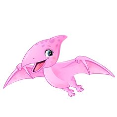 a pink cartoon flying with its mouth open