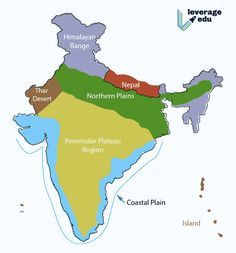 map of india showing the major regions